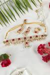Shop_Queens Jewels_Red Faux Diamonds, Pearls, Gemstones Royal Ruby And White Choker Set 