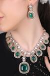 Queens Jewels_Gold Plated Stones Celina Kundan Necklace Set _Online_at_Aza_Fashions