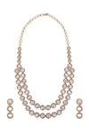 Queens Jewels_Gold Plated Stones Twin Layer Victorian Necklace Set _Online_at_Aza_Fashions