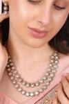 Queens Jewels_Gold Plated Stones Twin Layer Victorian Necklace Set _at_Aza_Fashions