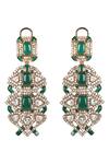 Buy_Queens Jewels_Green Emerald Kundan Necklace And Earring Set _Online_at_Aza_Fashions