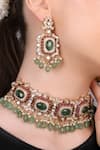 Buy_Queens Jewels_Multi Color Stones, Beads Noor Kundan Choker Set With 
