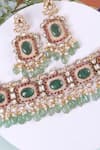 Shop_Queens Jewels_Multi Color Stones, Beads Noor Kundan Choker Set With _at_Aza_Fashions