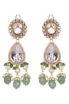 Buy_Queens Jewels_Green Stones, Beads Emerald Royale Bridal Kundan Set _Online_at_Aza_Fashions