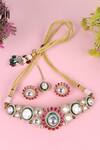 Shop_Queens Jewels_Multi Color Stones, Royal Multicolor Kundan Jewelry Set _at_Aza_Fashions