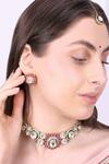 Buy_Queens Jewels_Multi Color Stones, Royal Multicolor Kundan Jewelry Set _at_Aza_Fashions