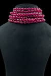 Buy_Queens Jewels_Red Ruby Beaded Multilayer Choker _at_Aza_Fashions
