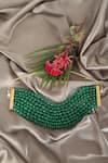 Shop_Queens Jewels_Green Emerald Radiance Multilayer Choker _at_Aza_Fashions