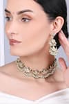Queens Jewels_Multi Color Crystals, Beads Ariana Kundan Choker Set With Earrings _Online