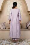 Shop_Taro_Lavender Chanderi, Cotton Split V-neck Kurta Set _at_Aza_Fashions