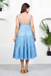 Shop_Taro_Blue Cotton Sweetheart Neck Pacific Dress _at_Aza_Fashions