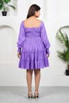Shop_Taro_Lilac Cotton Square Neck Tier Dress _at_Aza_Fashions