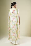 Shop_Samyukta Singhania_Off White Chiffon, Georgette Embroidery Round Neck, Open Blouse And Palazzo Set _at_Aza_Fashions