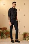 Buy_S&N By Shantnu Nikhil_Black Rayon Embroidery Slim-fit Shirt_Online_at_Aza_Fashions
