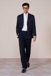 Buy_S&N By Shantnu Nikhil_Navy Rayon Designer Blazer _at_Aza_Fashions