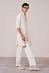 Buy_S&N By Shantnu Nikhil_Off White Embroidery Contemporary Kurta _Online_at_Aza_Fashions