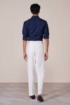 Shop_S&N By Shantnu Nikhil_Navy Viscose Embroidery Crest Shirt _at_Aza_Fashions