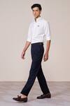 S&N By Shantnu Nikhil_Off White Viscose Embroidery Classic Shirt _Online_at_Aza_Fashions