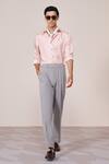 Buy_S&N By Shantnu Nikhil_Pink Silk, Twill Embroidery Shirt _at_Aza_Fashions
