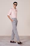 S&N By Shantnu Nikhil_Pink Silk, Twill Embroidery Shirt _Online_at_Aza_Fashions