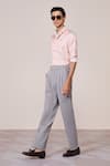 Buy_S&N By Shantnu Nikhil_Pink Silk, Twill Embroidery Shirt _Online_at_Aza_Fashions
