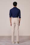 Shop_S&N By Shantnu Nikhil_Navy Viscose Embroidery Slim-fit Shirt _at_Aza_Fashions