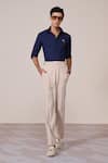 Buy_S&N By Shantnu Nikhil_Navy Viscose Embroidery Slim-fit Shirt _at_Aza_Fashions