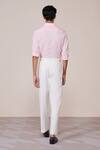 Shop_S&N By Shantnu Nikhil_Pink Cotton Embroidery Classic Faux Leather Crest Shirt _at_Aza_Fashions