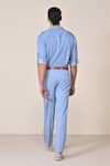 Shop_S&N By Shantnu Nikhil_Blue Embroidery Light Denim Utility Shirt _at_Aza_Fashions