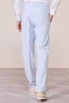 S&N By Shantnu Nikhil_Blue Linen Light Heavy Trousers _Online_at_Aza_Fashions
