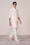 Buy_S&N By Shantnu Nikhil_Off White Rayon Embroidered Nehru Jacket _Online_at_Aza_Fashions
