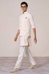 Shop_S&N By Shantnu Nikhil_Off White Rayon Embroidered Nehru Jacket _Online_at_Aza_Fashions