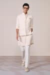 Buy_S&N By Shantnu Nikhil_Off White Rayon Embroidered Nehru Jacket _at_Aza_Fashions