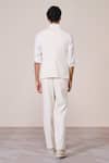 Shop_S&N By Shantnu Nikhil_Off White Twill, Silk Embroidery Sartorial Nehru Jacket _at_Aza_Fashions