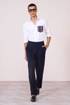 Buy_S&N By Shantnu Nikhil_Off White Tencel, Rayon, Spandex Embroidery Striped Pocket Shirt _at_Aza_Fashions