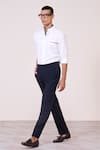 Buy_S&N By Shantnu Nikhil_Off White Rayon, Spandex Nehru-collar Designer Shirt _Online_at_Aza_Fashions