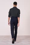 Shop_S&N By Shantnu Nikhil_Green Tencel, Rayon, Spandex Embroidery Military Color-block Shirt _at_Aza_Fashions