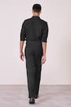 Shop_S&N By Shantnu Nikhil_Green Tencel, Rayon, Spandex Embroidery Military Honeycomb Shirt _at_Aza_Fashions