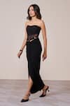 Buy_S&N By Shantnu Nikhil_Black Lace, Mesh Corset Top _Online_at_Aza_Fashions