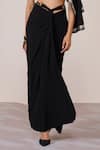 S&N By Shantnu Nikhil_Black Jersey, Spandex Asymmetric One-sleeve Top _Online_at_Aza_Fashions