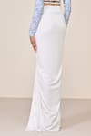 Buy_S&N By Shantnu Nikhil_White Polyester, Jersey, Spandex Twisted Drape Skirt _Online_at_Aza_Fashions