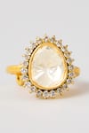 Shop_Karisa Designs_White Stones, Beads Sheena Moissanite Ring _at_Aza_Fashions