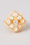 Shop_Karisa Designs_White Stones, Beads Designer Dovi Ring _at_Aza_Fashions