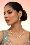 Buy_Karisa Designs_White Stones, Beads Classic Moissanite Necklace Set _at_Aza_Fashions