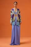 Buy_Taali_Multi Color Net, Silk Beads, Sequins Open Neck, Hand Embellished Jacket Set _at_Aza_Fashions