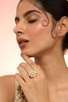 Buy_Karisa Designs_White Stones, Beads Designer Dovi Ring _at_Aza_Fashions