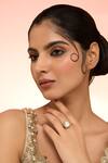 Buy_Karisa Designs_White Stones, Beads Sheena Moissanite Ring _at_Aza_Fashions