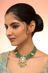 Buy_Karisa Designs_Green Panna Moissanite Bead Necklace _at_Aza_Fashions