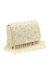 Shop_The Tan Clan_White Pearls Fiona Flap Over Clutch Bag _Online_at_Aza_Fashions