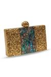 Buy_The Tan Clan_Gold Riddhi Brass Clutch _Online_at_Aza_Fashions